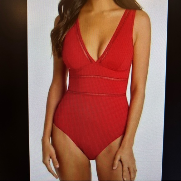 Other - Sea Level Swim Spliced Plunge One Piece Red 8